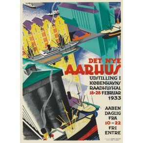 Retro Vintage Plakat - Det Nye Aarhus, Henrik Hansen