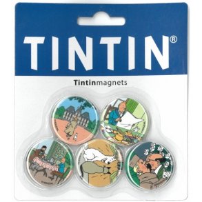 Tintin Magneter - Pakke med 5 runde