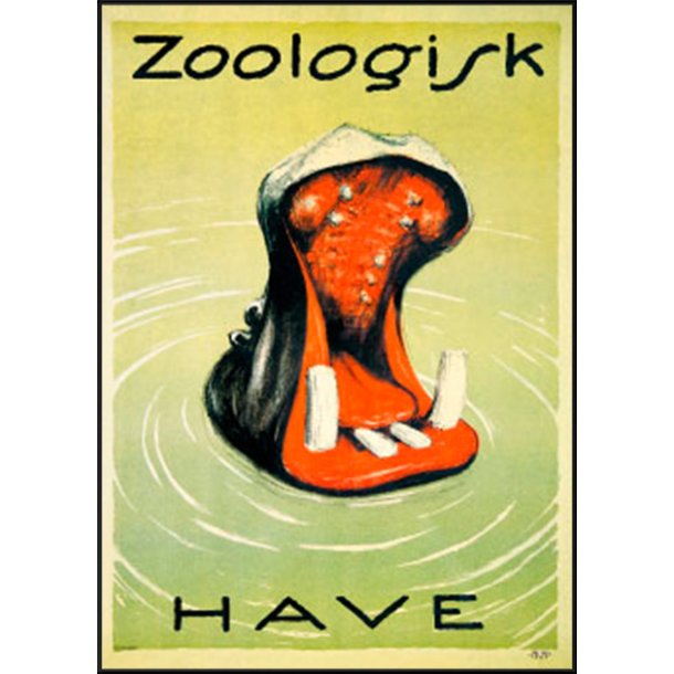Kunstig trussel lommeregner Zoo plakat - Flodhest - 59,4 x 84 cm