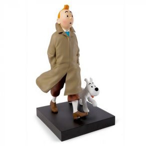 Tintin I Trenchcoat Og Terry - 60cm H�j Statue