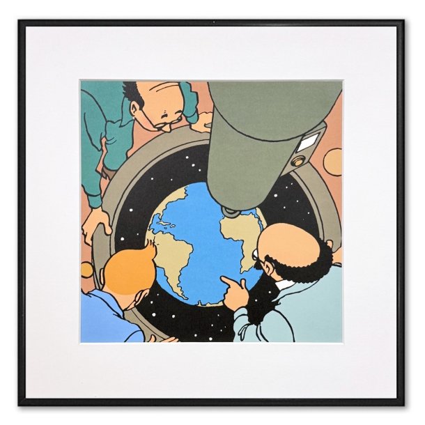 Tintin Billede - Tintin, Frank Wolff Og Tournesol Kigger P Jorden