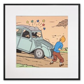 Tintin Billede - Dupont Og Dupond I 2CV