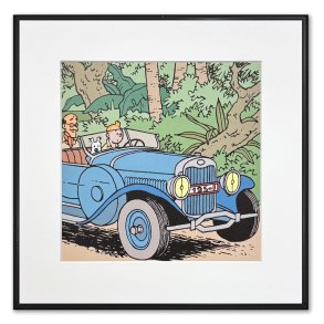 Tintin Billede - Tintin Og Terry I Doctor Finneys Lincoln Torpedo