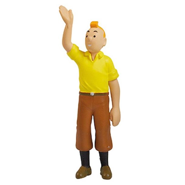 Tintin plastfigur - Tintin hilser velkommen 9cm