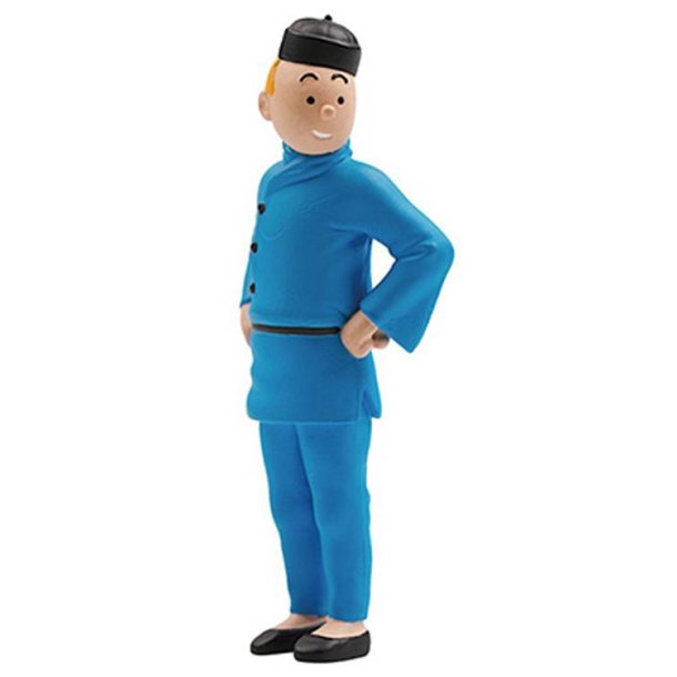 Tintin plastfigur - Tintin bl Lotus 9cm