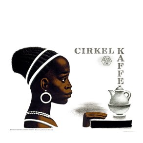 Retro Vintage Plakat - Cirkel kaffe, Vandret, Sikker Hansen 