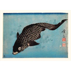 Japansk Retro Vintage Plakat - Koi Fisk