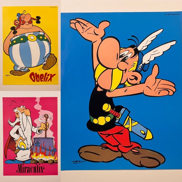 3 stk Originale Asterix Plakater 1968