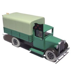 Model bil #63 Grn camouflage lastbil - Bl boks