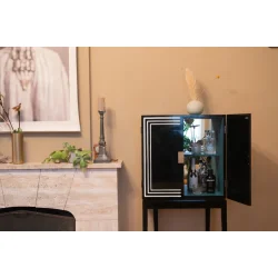 Art Deco Liqour Cabinet - Sort Barskab