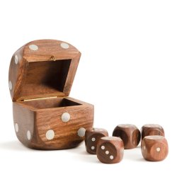 Terningst - Tr/silver