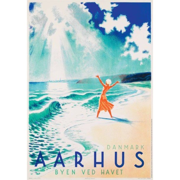 Aarhus Byen Ved Havet Plakat 70x100 cm