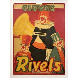 Original Vintage Plakat - Clowns Rivels, Stockmarr Ca 1950