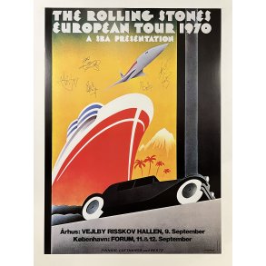Original Plakat - The Rolling Stones European Tour 1970 - rhus, Vejlby Risskov Hallen
