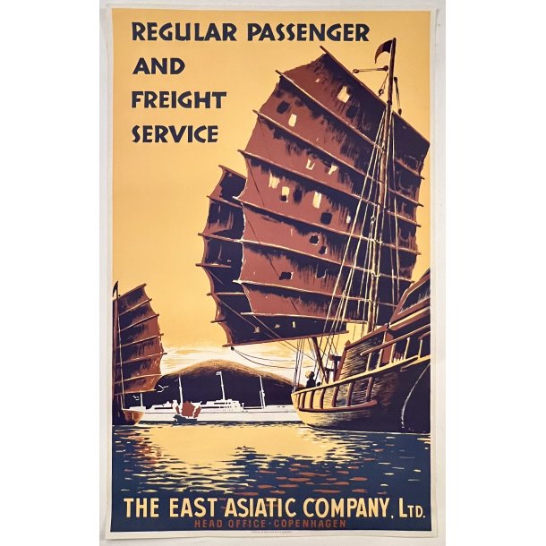 Original Plakat - The East Asiatic Company Ltd. - Regular Passenger And Freight Service