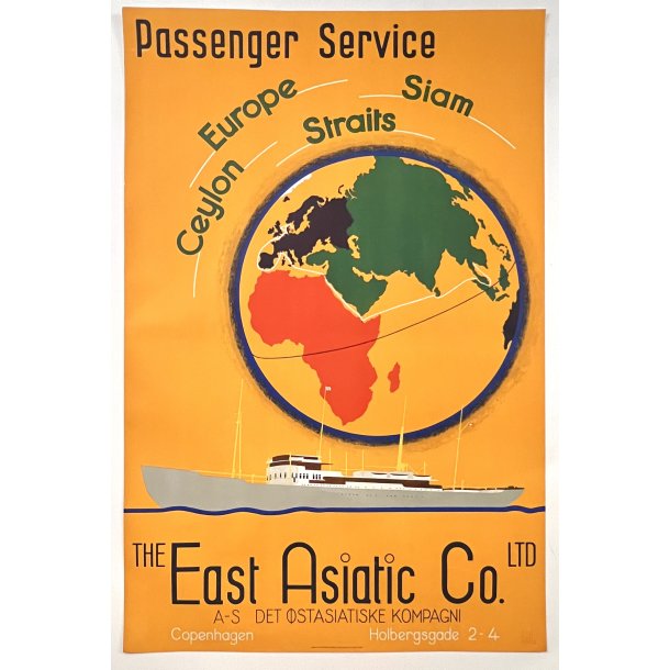 Original K Plakat - The East Asiatic Co. LTD. Passenger Service