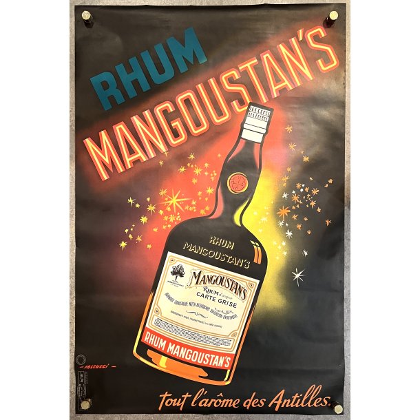 Original Vintage Plakat - Rhum Mangoustan�s - Robert Falcucci
