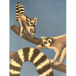 Original Vintage Plakat - Tierpark Berlin, Lemurer 1986