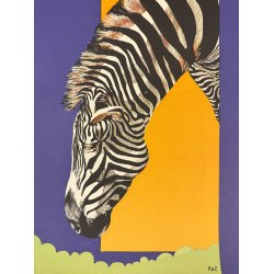 Original Vintage Plakat - Tierpark Berlin, Zebra 1980