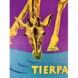 Original Vintage Plakat - Tierpark Berlin, Giraf 1972