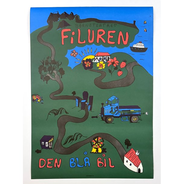 Original Vintage Plakat - Filuren, Den Bl� Bil