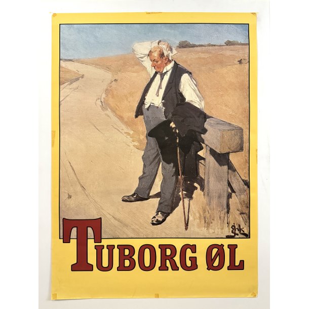 Original Vintage Plakat - Tuborg �l - Den T�rstige Mand