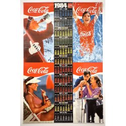 Original Vintage Plakat - Coca Cola Kalender 1984
