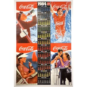Original Vintage Plakat - Coca Cola Kalender 1984