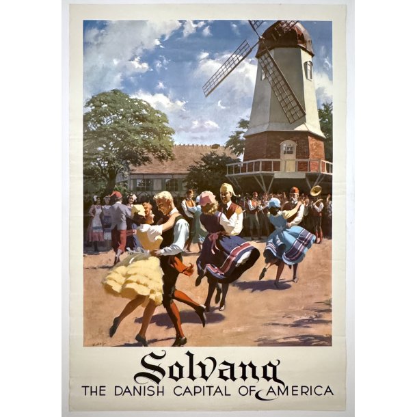 Original Vintage Plakat - Solvang, The Danish Capital Of America