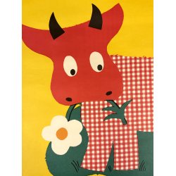 Original Vintage Plakat - M�lk Sm�r Ost, Mejerigtig Mad..! Grete Rich 1958