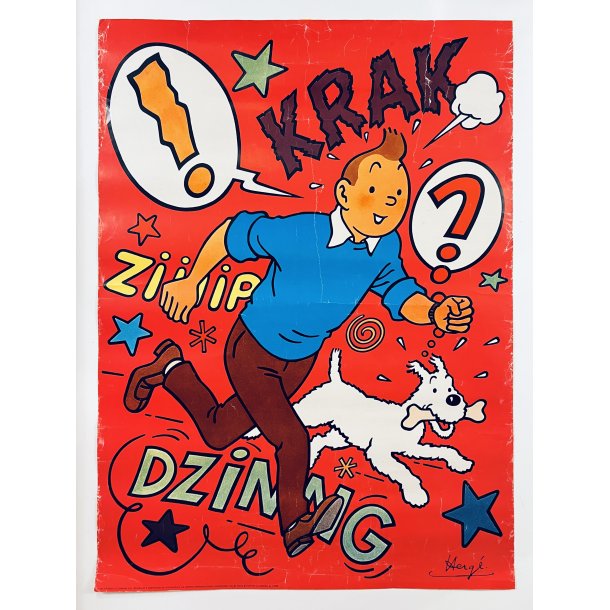 Original Tintin Plakat - Krak Ziiiip Dzinng 1970