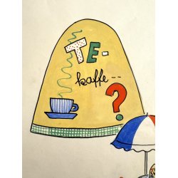 Original Tegning Af Grete Rich - Erstatningsvarmer (ca 1950)