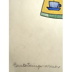 Original Tegning Af Grete Rich - Erstatningsvarmer (ca 1950)