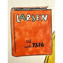 Original Tegning Af Grete Rich - Bogbind Til L�nte B�ger (ca 1950)