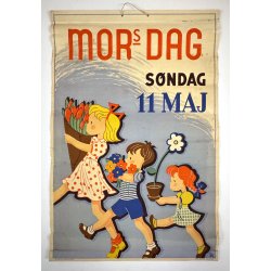 Original Vintage Plakat - Mors Dag S�ndag 11. Maj, Grete Rich (Ca 1950)