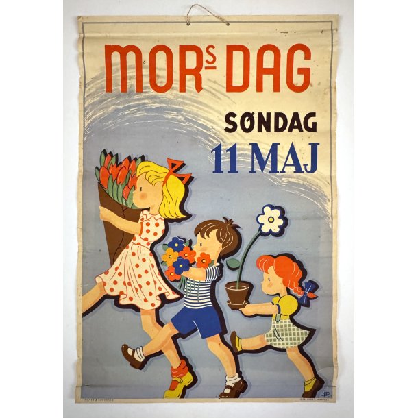 Original Vintage Plakat - Mors Dag S�ndag 11. Maj, Grete Rich (Ca 1950)