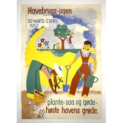 Original Vintage Plakat - Havebrugs-Ugen, Grete Rich 1952