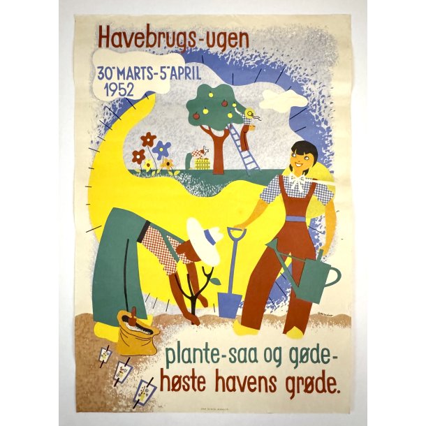 Original Vintage Plakat - Havebrugs-Ugen, Grete Rich 1952