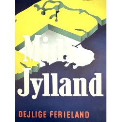 Original Vintage Plakat - Midt Jylland, Det Dejlige Ferieland (Ca 1950)