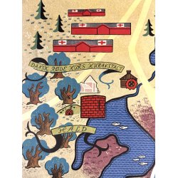 Original Vintage Plakat - Viborg, Jyllands Hjerte, Lyngens By (Ca 1950)