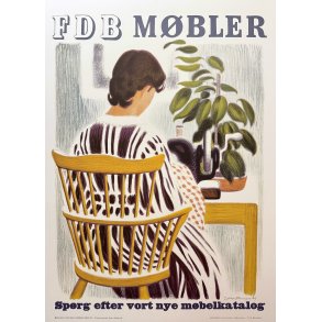 Retro Vintage Plakat - FDB M�bler, Sikker Hansen 1949