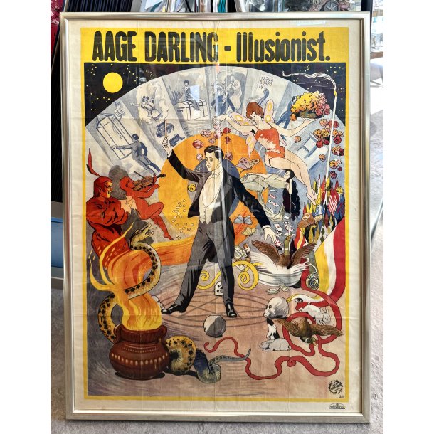 Original Vintage Plakat - Aage Darling - Illusionist (Ca 1930)