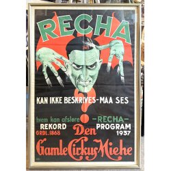 Original Vintage Plakat - RECHA - Den Gamle Cirkus Miehe 1937