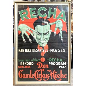 Original Vintage Plakat - RECHA - Den Gamle Cirkus Miehe 1937