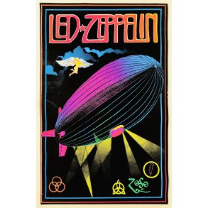 Original Plakat - Led Zeppelin, Luftskib - UV Velour