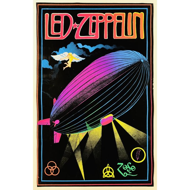 Original Plakat - Led Zeppelin, Luftskib - UV Velour