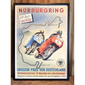 Original Vintage Plakat - N�rburgring - �Gro�er Preis von Deutschland� - Original motorsportsplakat 1958