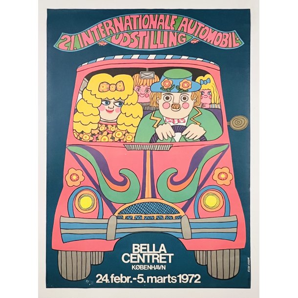 Original Plakat - 21. Internationale Automobil Udstilling 1972