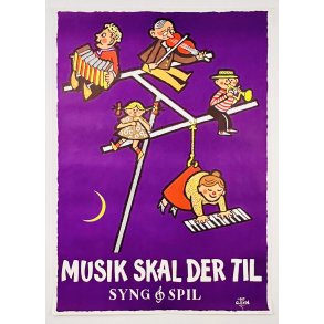 Original Plakat - Musik Skal Der Til, Syng & Spil - Jrgen Clevin 1960