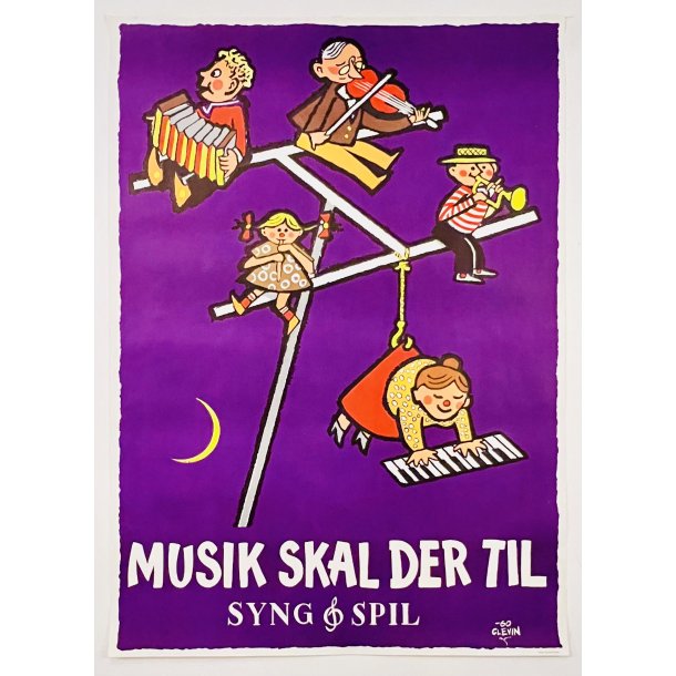 Original Plakat - Musik Skal Der Til, Syng &amp; Spil - Jrgen Clevin 1960